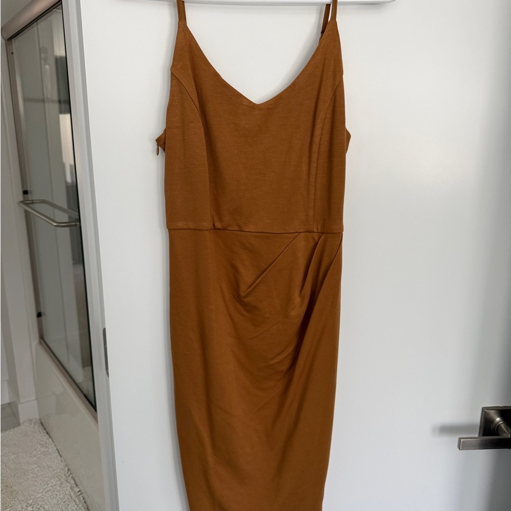 Chic Tan Midi Dress